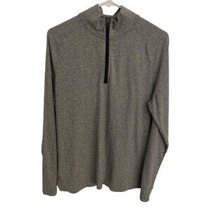 Banana Republic 1/4 Zip Long Sleeve Pullover Men's Size Medium Gray Quick Dry
